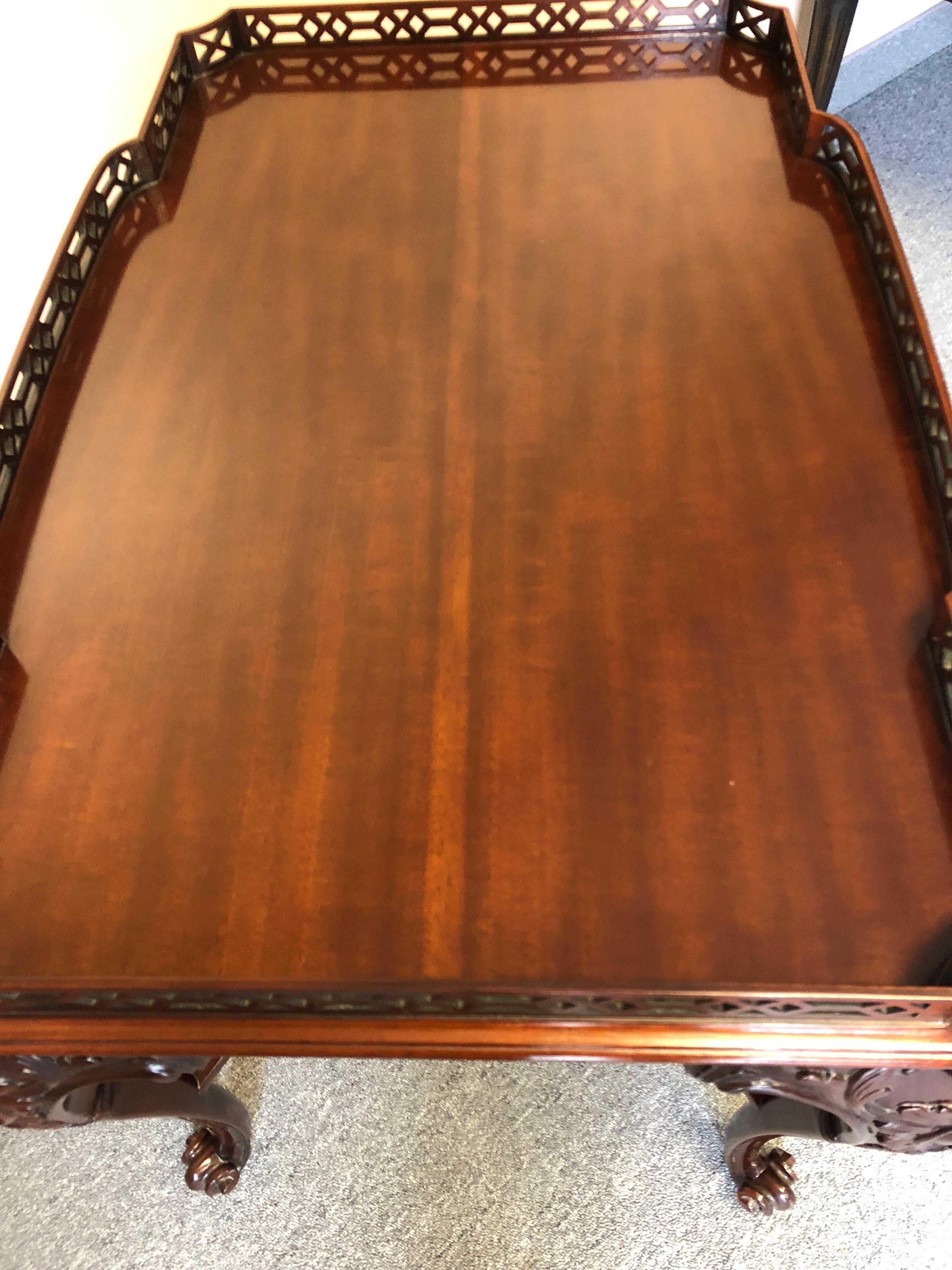 Lovely Widdicomb Carved Mahogany Tea Table Cocktail Table 1