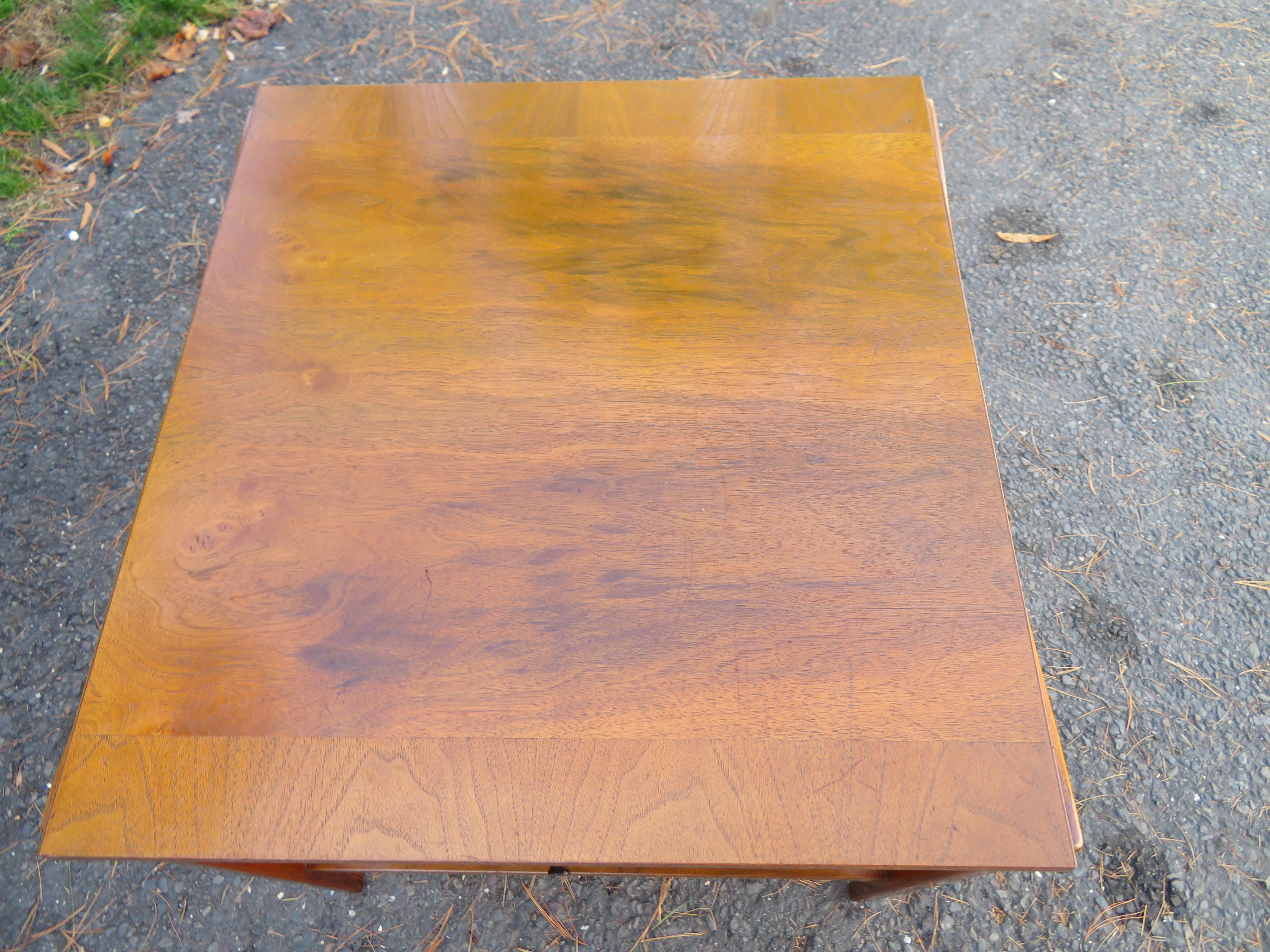 Mid-20th Century Lovely Widdicomb Walnut & Cane Single Drawer End Table Mid-Century Modern For Sale