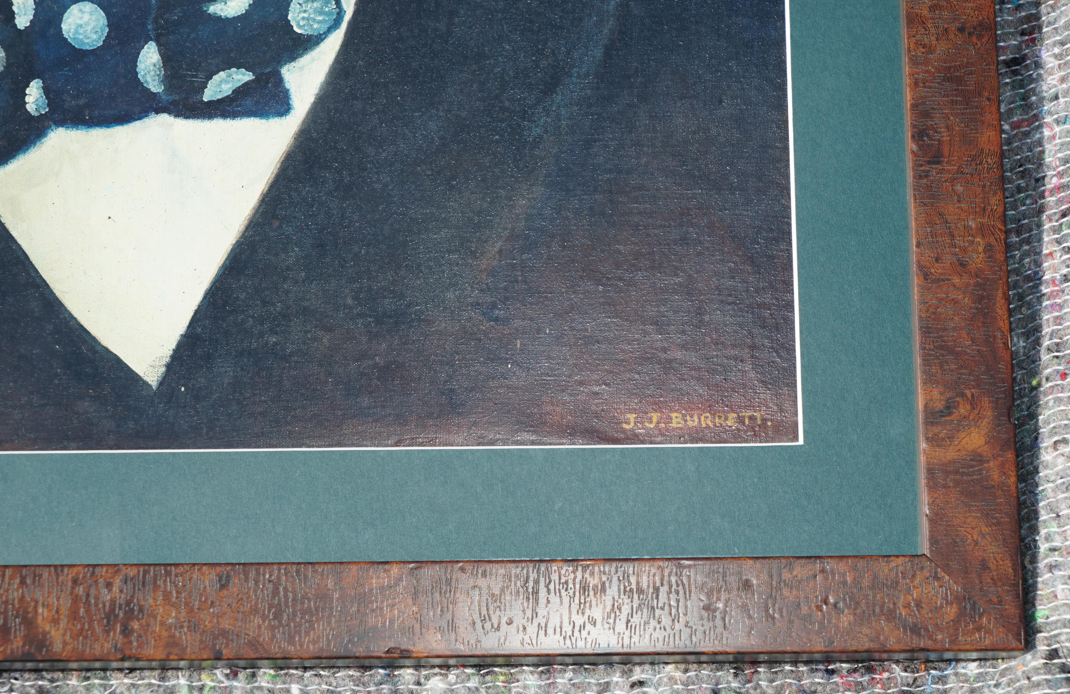 Hand-Crafted LOVELY WINSTON CHURCHIL OIL PAINTING SiGNED JJ BURRETT BURR OAK EXHIBITION FRAME For Sale