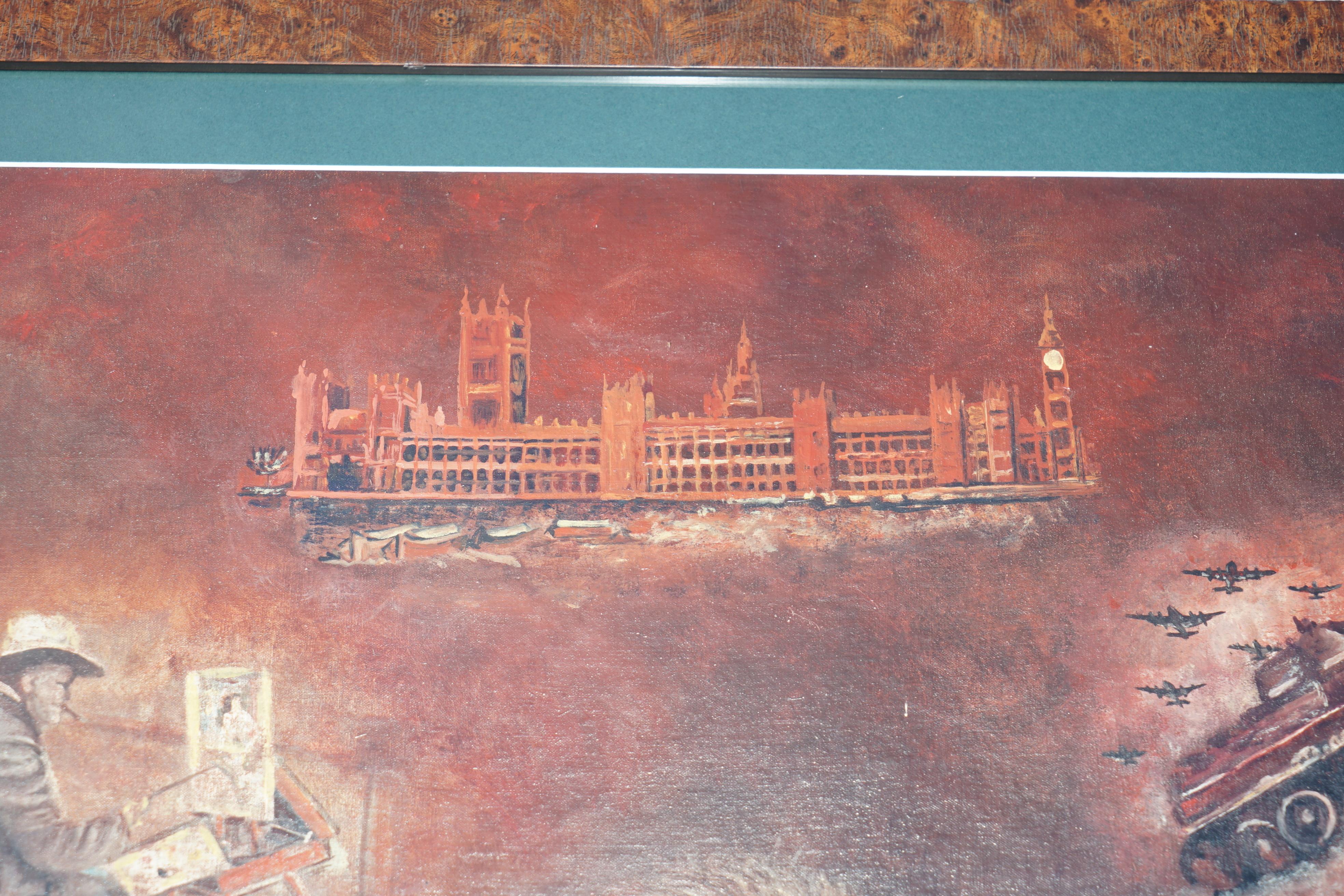 Glass LOVELY WINSTON CHURCHIL OIL PAINTING SiGNED JJ BURRETT BURR OAK EXHIBITION FRAME For Sale