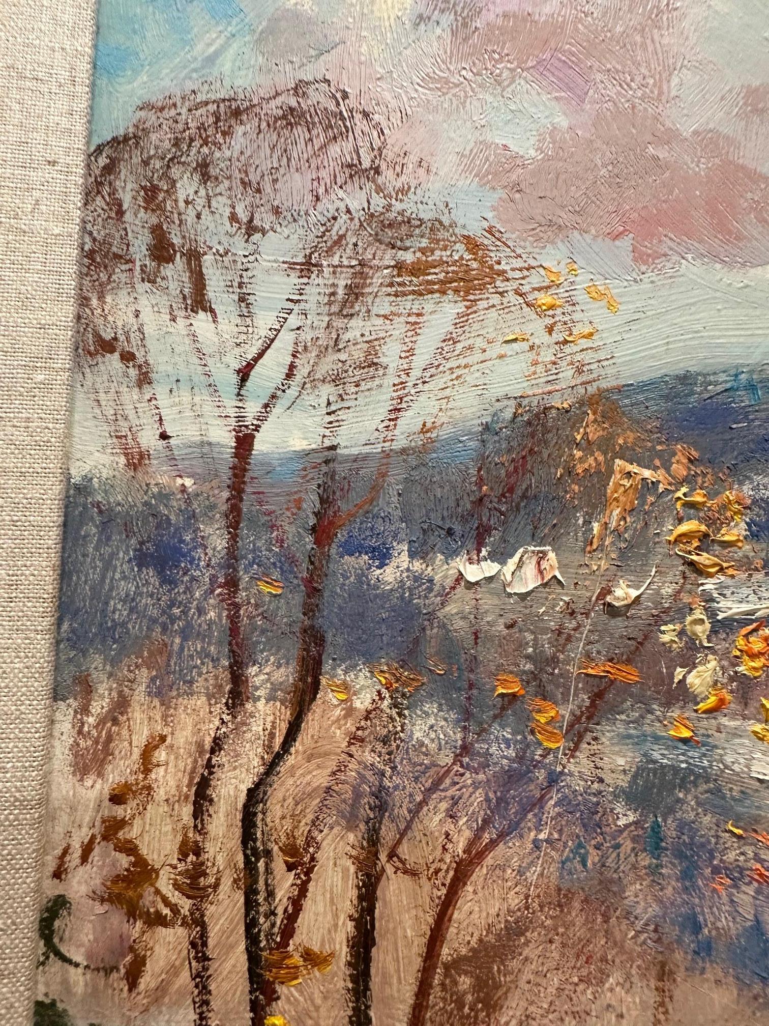 Wunderschöne Winterlandschaft von Wayne Morrell (Holz) im Angebot