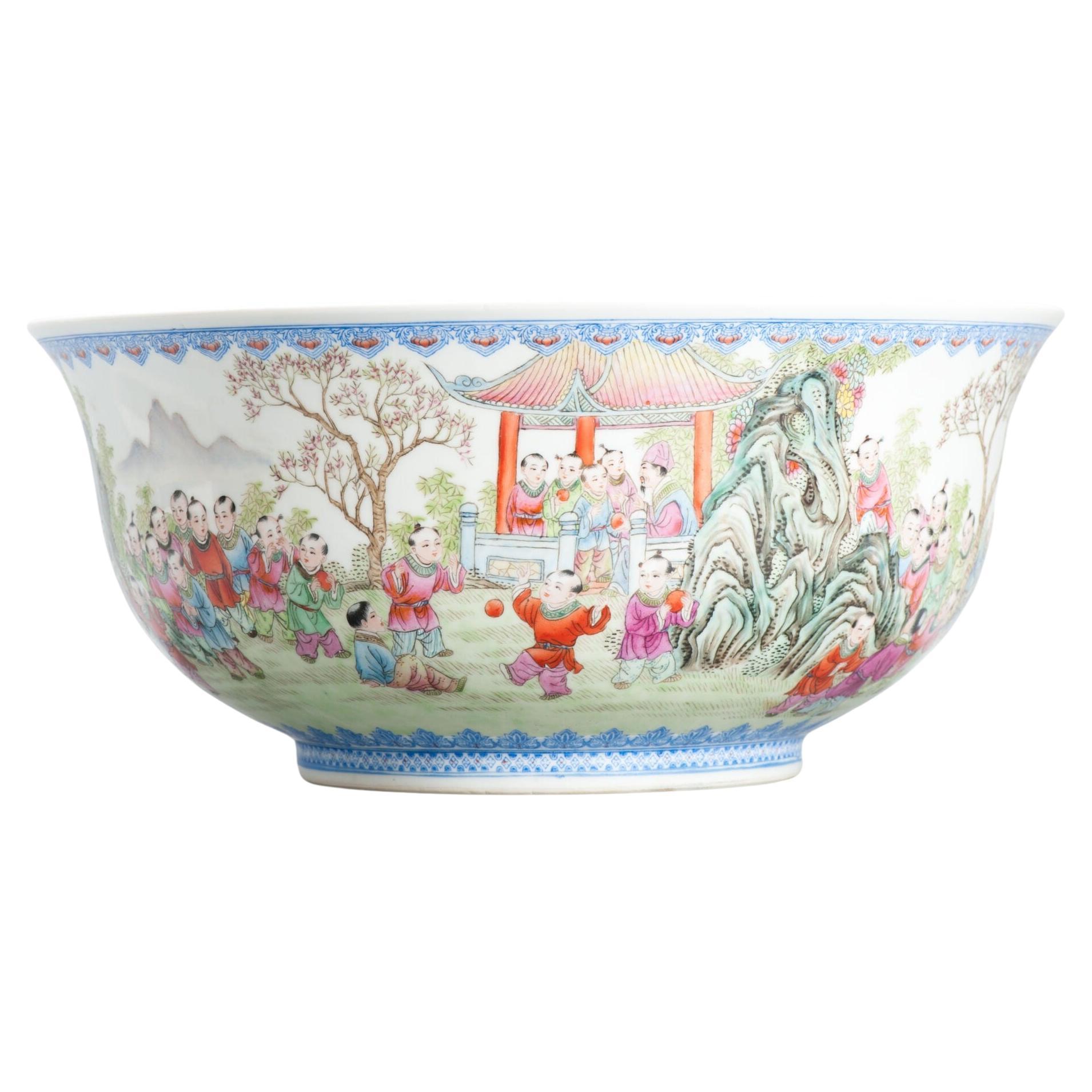 Deliziosa ciotola in porcellana d'inverno Kang Zhicheng Chinese 100 Boys Bowl, 1998