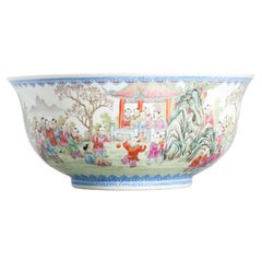 Lovely Winter Porcelain Art Kang Zhicheng Chinese 100 Boys Bowl, 1998