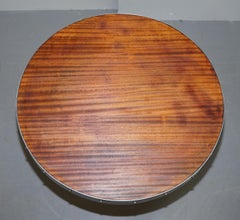 Lovely Wrought Iron Strap Work Studded Hardwood Small Coffee Large Side Table