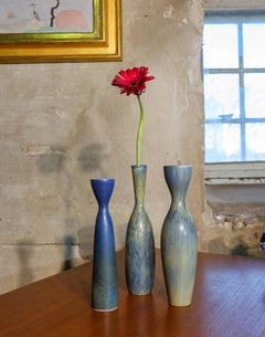 Lovely Blue Ceramic Vase with yellow speckles- Carl-Harry Stålhane - Rörstrand