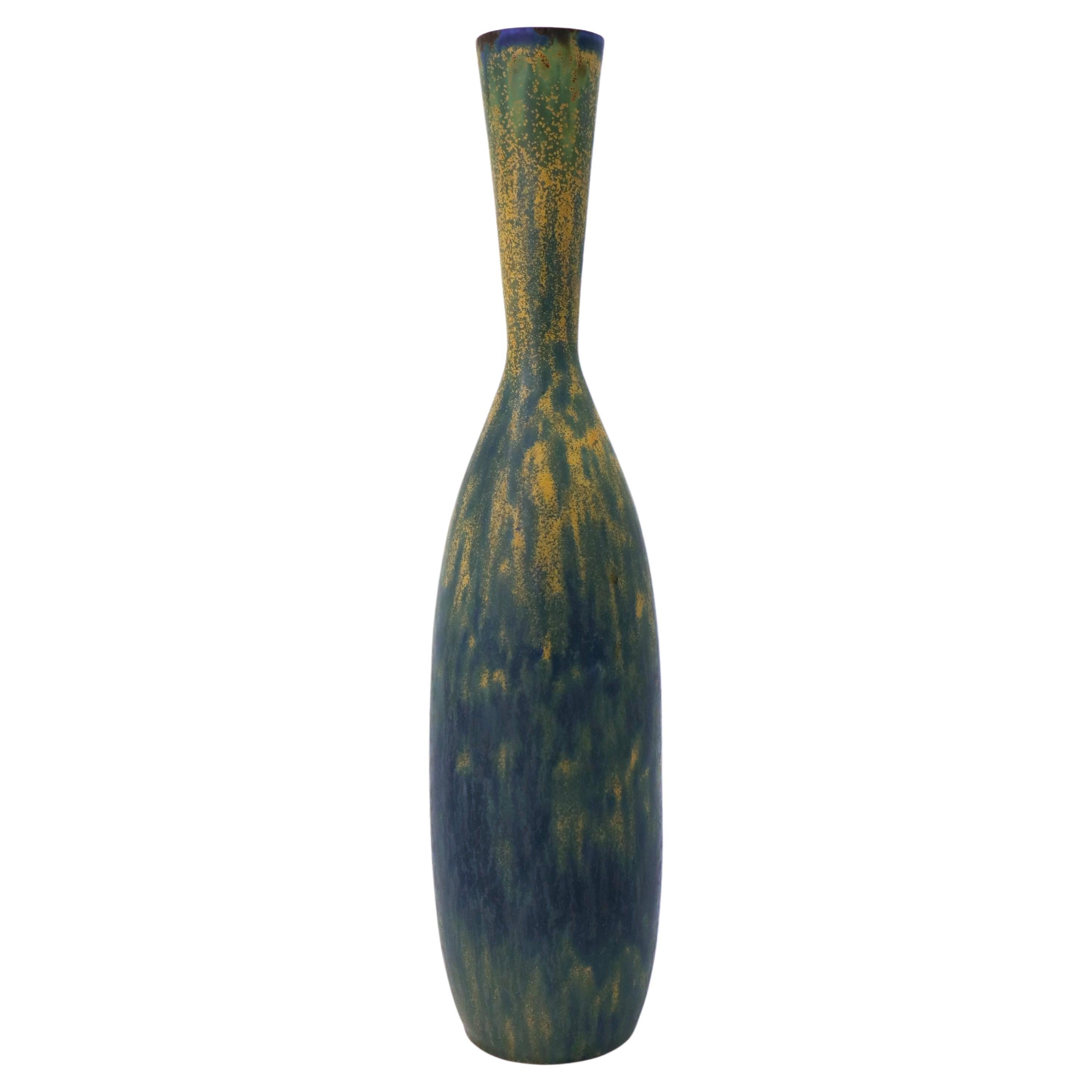 Joli vase en céramique jaune et bleu - Carl-Harry Stålhane - Rörstrand