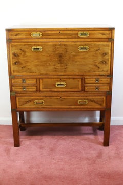Lovely Yew Wood Secretary Campaign Chest