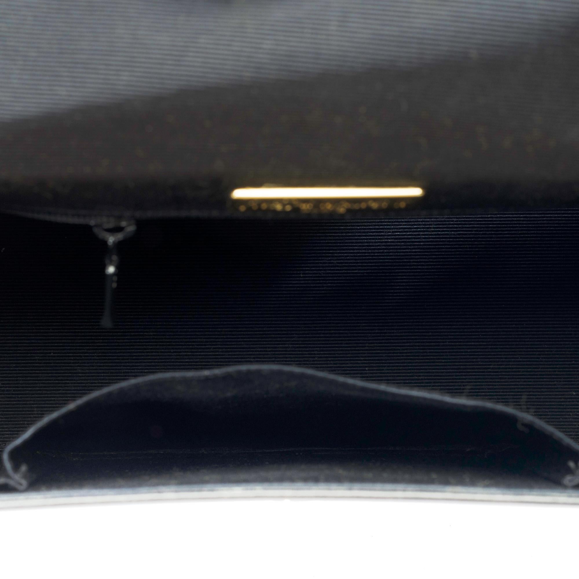 Schöne YSL Vintage Messenger Bag aus schwarzem Kalbsleder in Schwarz in Karton, GHW im Angebot 4