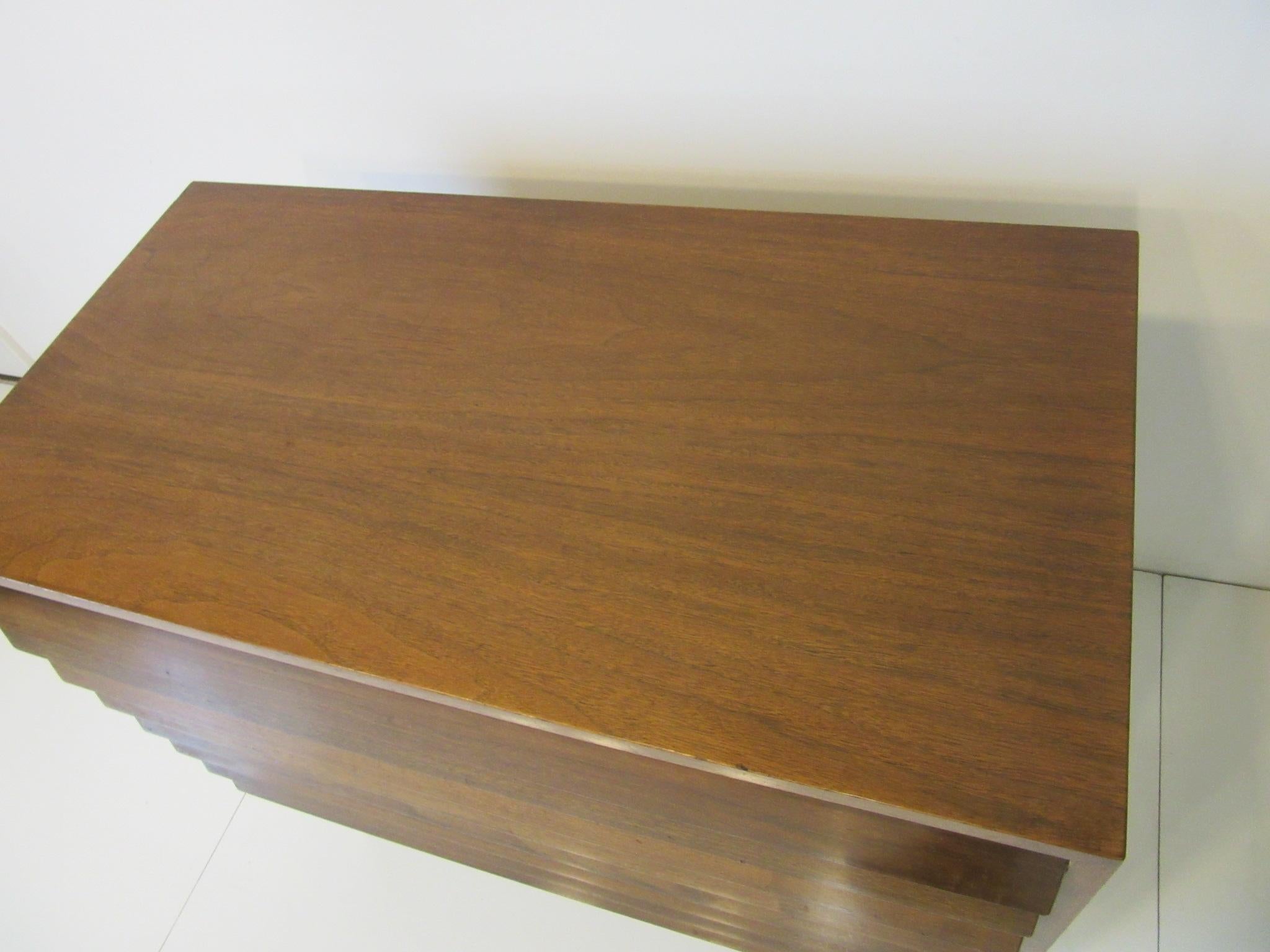 20th Century Lovered Walnut Small Dresser / Chest by American of Martinsville