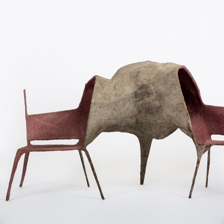 Modern Lovers Chair in Paper and Steel by Nacho Carbonell For Sale