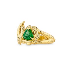 Lover’s Croc ring in 18ct yellow gold with Tsavorite Heart