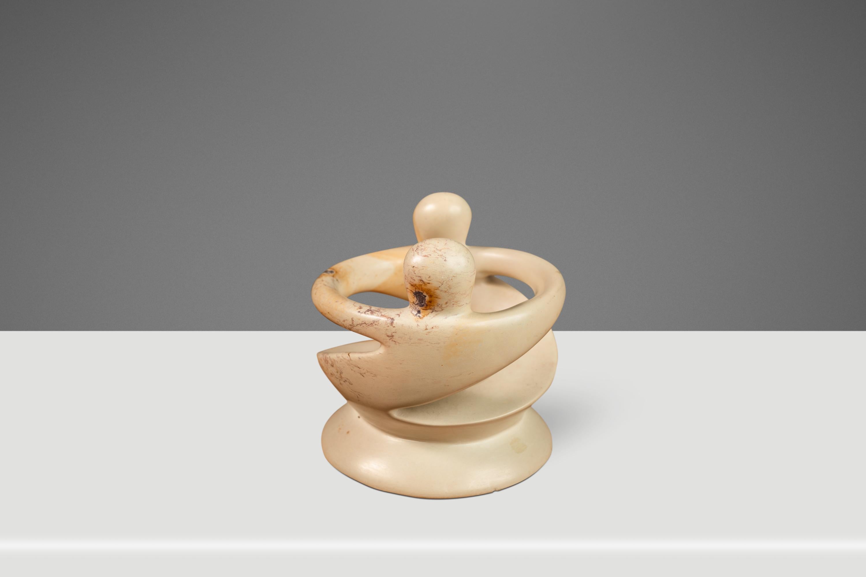 Mid-Century moderno Scultura in marmo e portacandele 