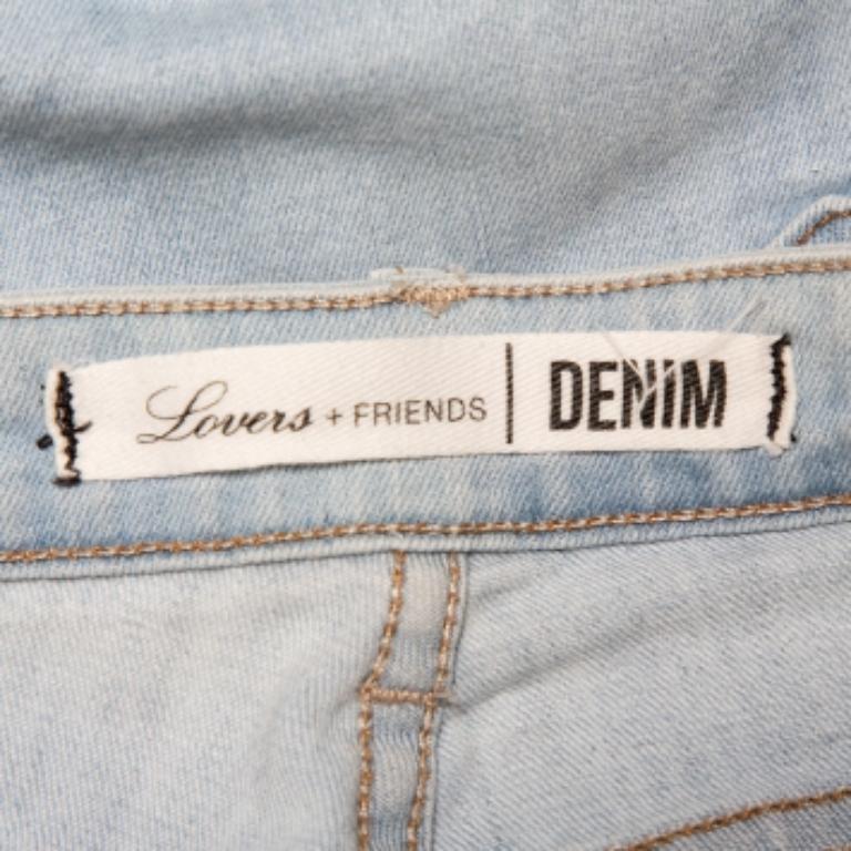 Lovers + Friends Blue Light Wash Denim Distressed Skinny Jeans M For Sale 1