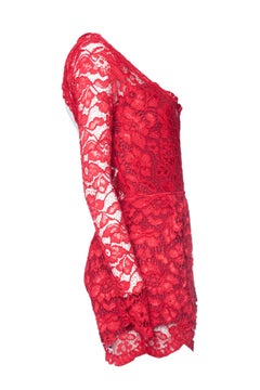 Lovers + Friends, Red lace jumpsuit.
