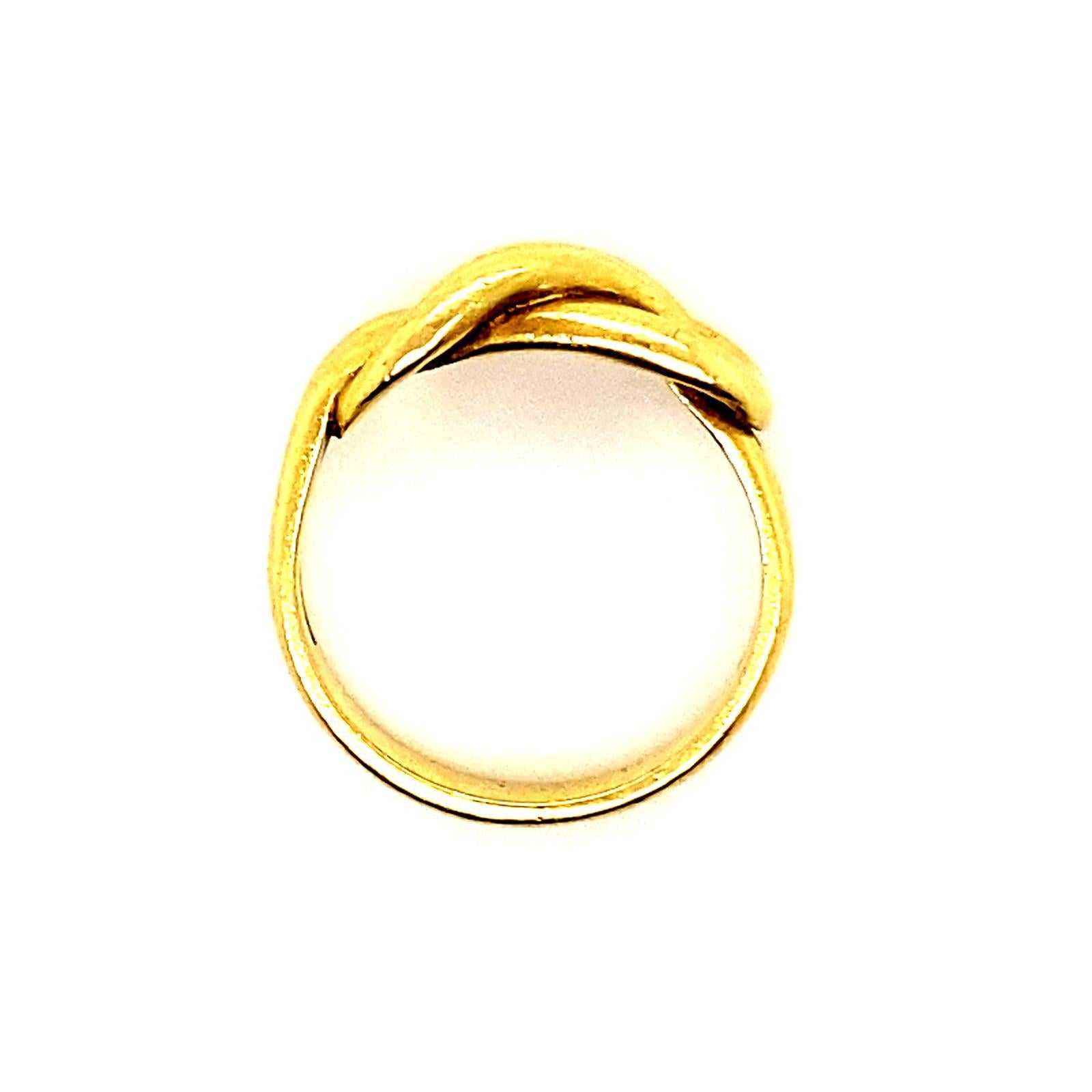 Lovers Knot 18 Karat Yellow Gold Ring For Sale 5