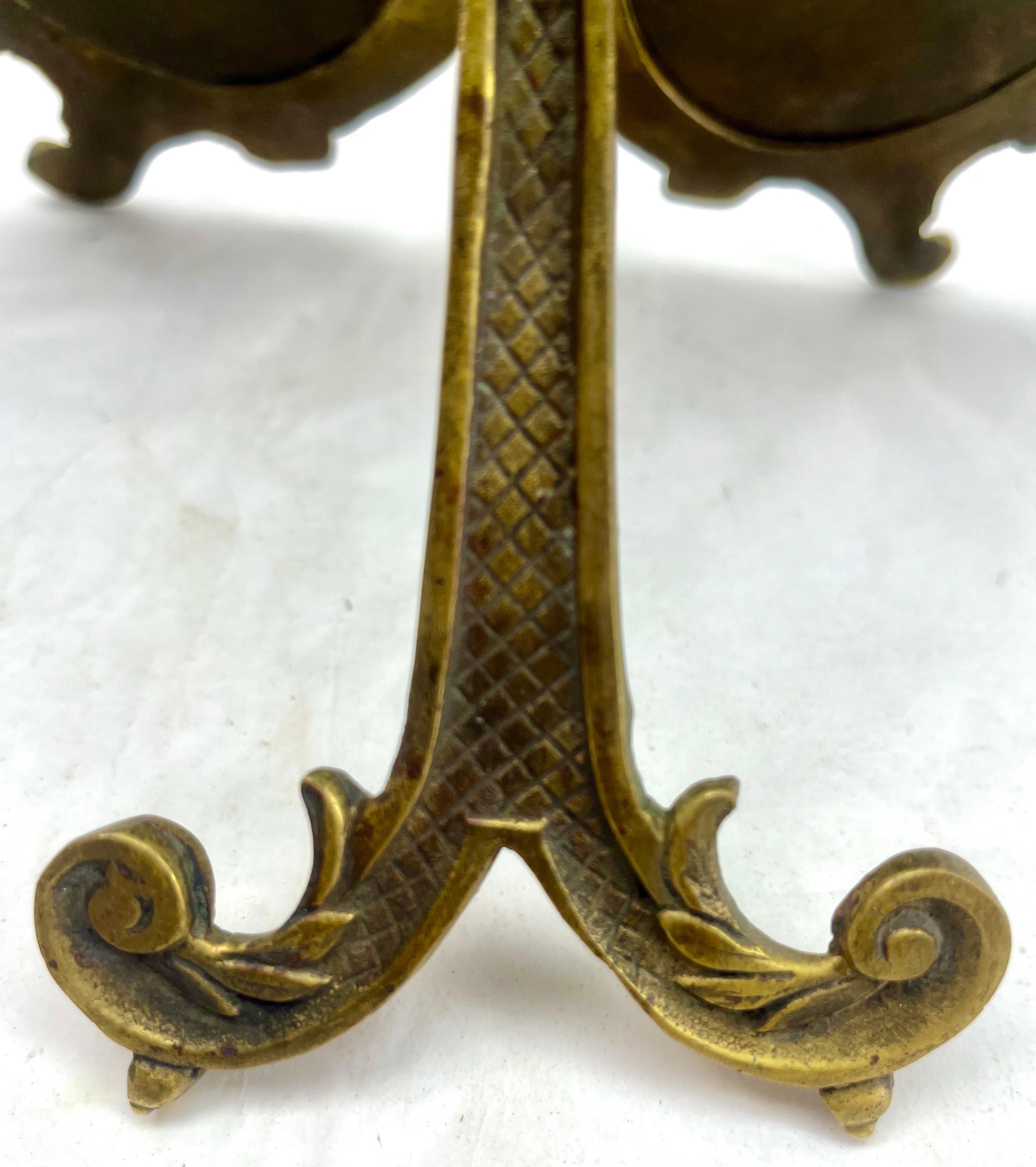 Early 20th Century 'Lover's Knot' Double Picture Frame, Polished Brass in The Style of J.H. France  For Sale