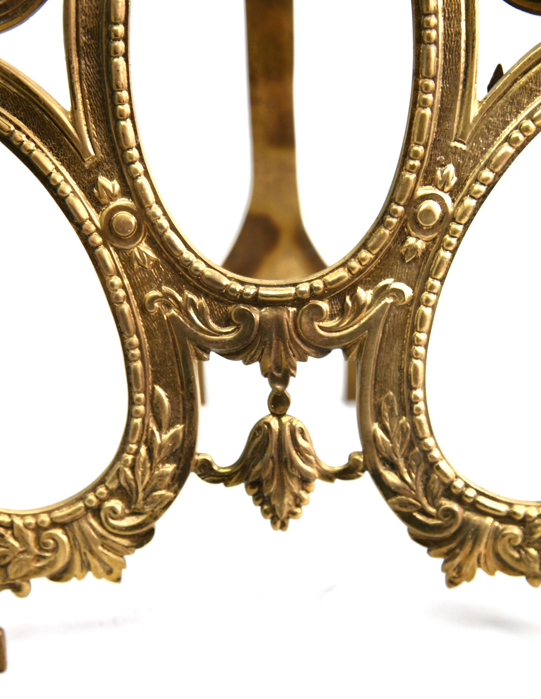'Lover's Knot' Triple Picture Frame, Polished Brass, Made by J.H. France, 1900s 1