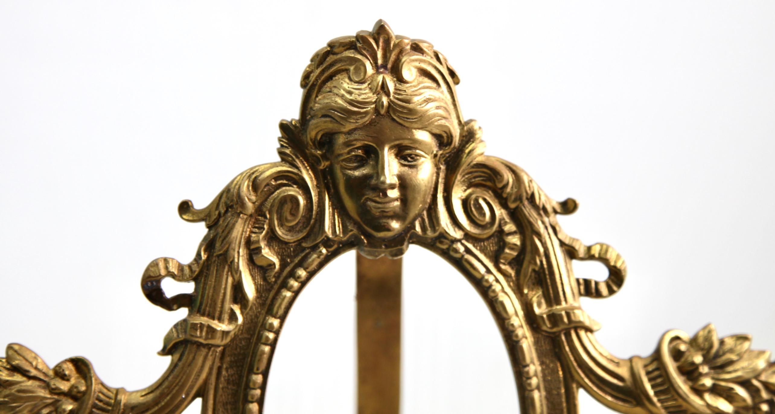 Victorian 'Lover's Knot' Triple Picture Frame, Polished Brass, Made by J.H. France, 1900s