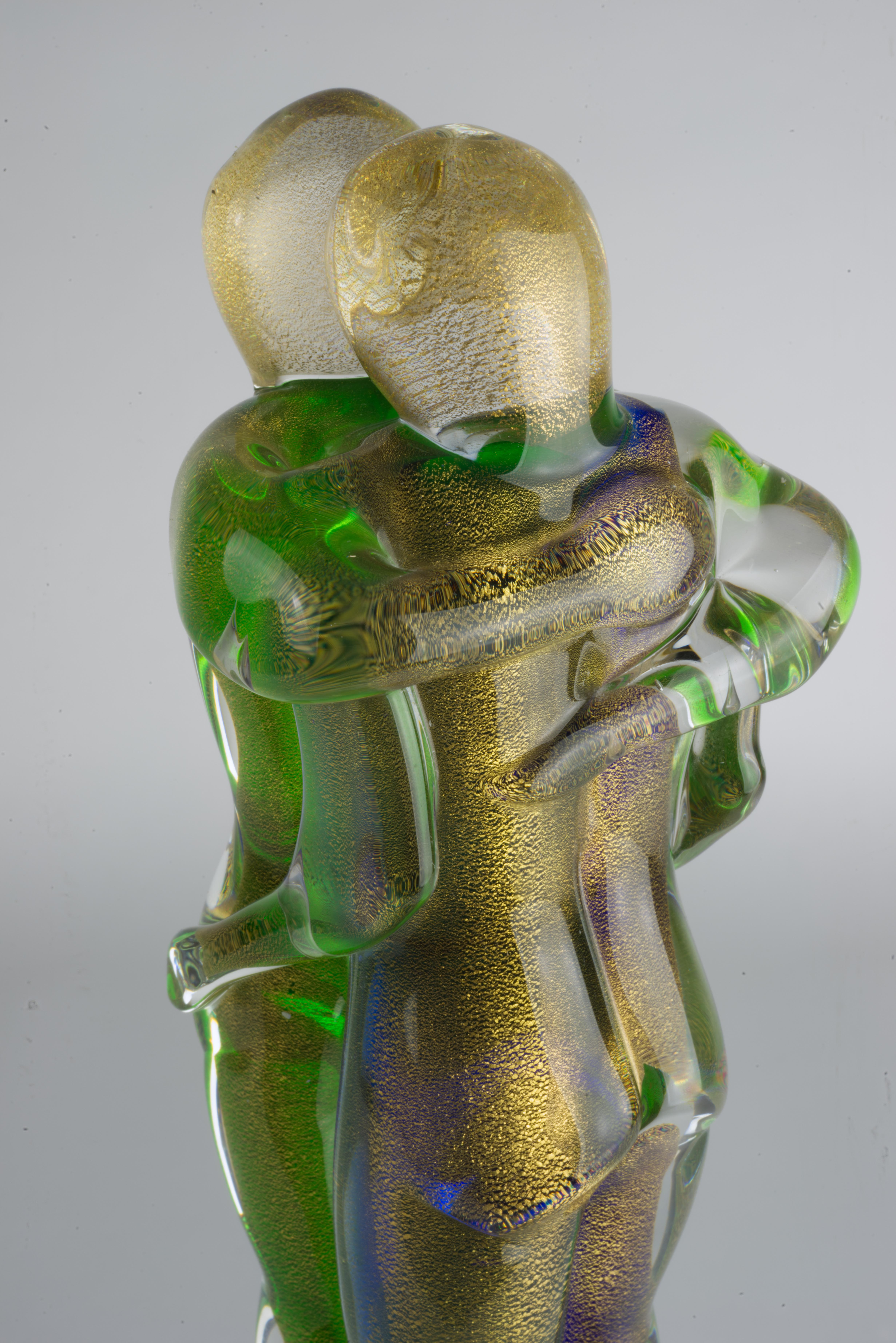 Lovers Murano Art Glass Abstract Sculpture by Sandro Frattin, Signed For Sale 5
