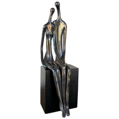"Lovers" Sterling Silver Sculpture by Ruth Bloch