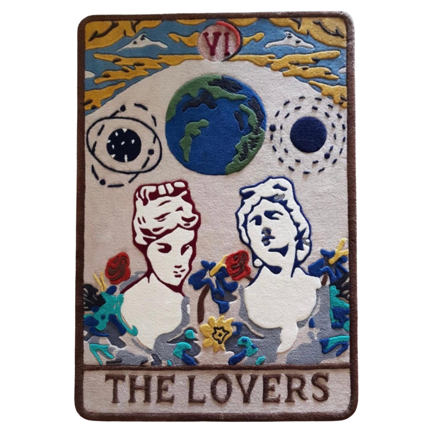Lovers Tarot Deck Card Hand-Tufted Viscose Wool Rug by RAG Home