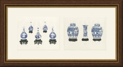 Love's Chase Bottles and a Pavilion Garniture, Two Kang-he Plates, 1911