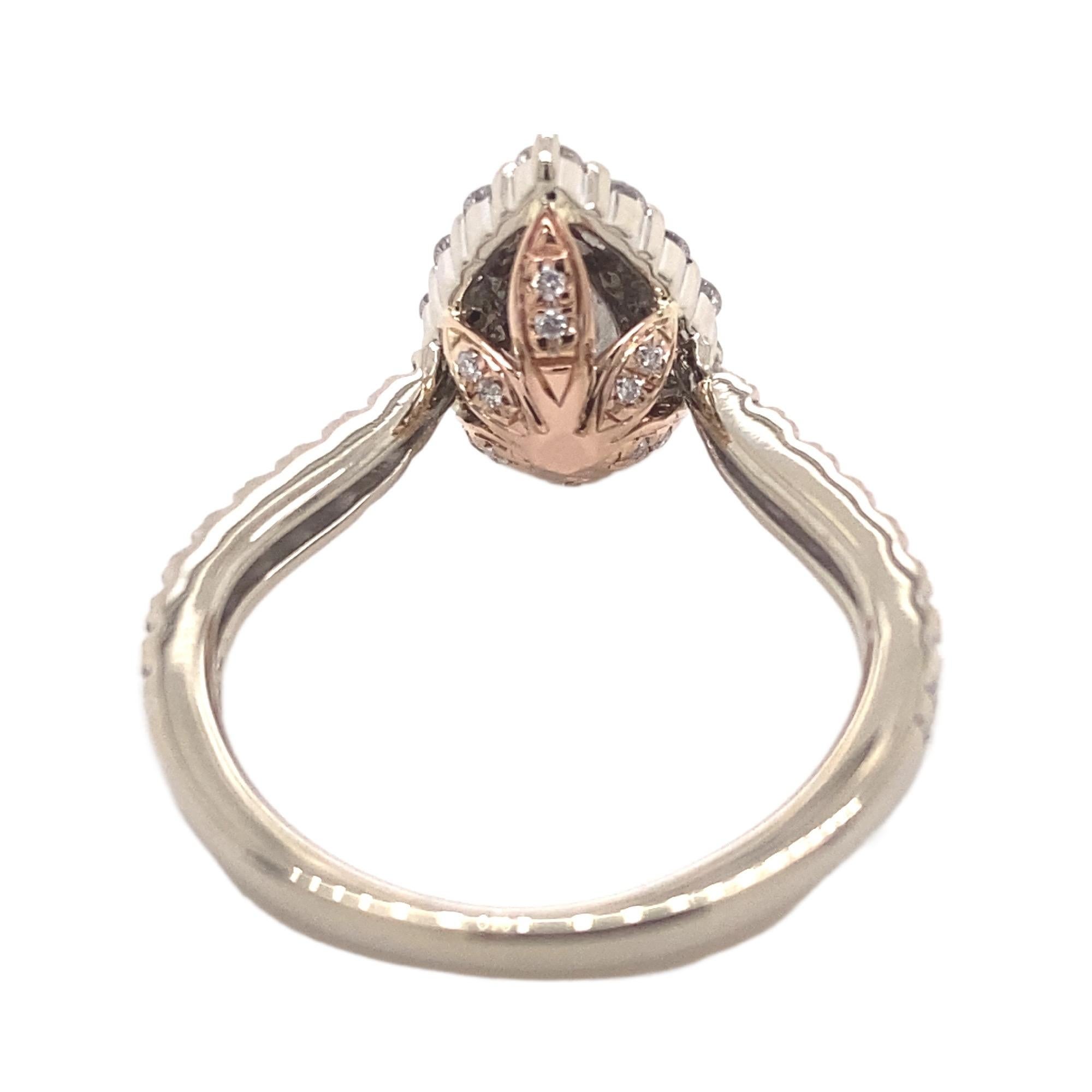Bague de fiançailles à cadre de 14 carats avec diamant en forme de poire 1 carat Love's Destiny de Zale's Excellent état - En vente à San Diego, CA