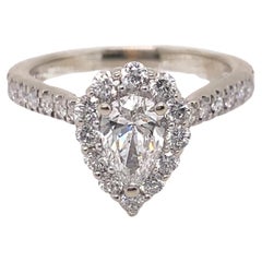 Bague de fiançailles à cadre de 14 carats avec diamant en forme de poire 1 carat Love's Destiny de Zale's