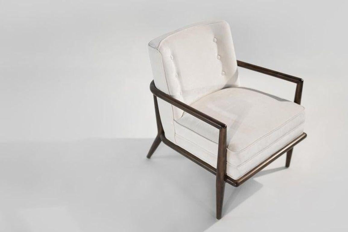 Velvet Loveseat and Lounge Chair Set by T.H. Robsjohn-Gibbings, Circa. 1950s