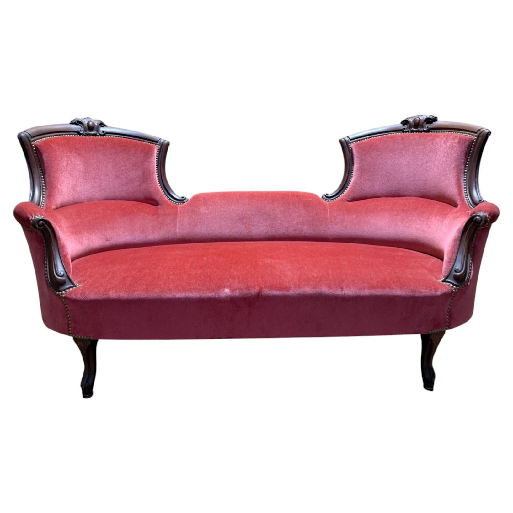 Loveseat / Confident – Louis-Philippe style, Napoleon III period – Solid mahog