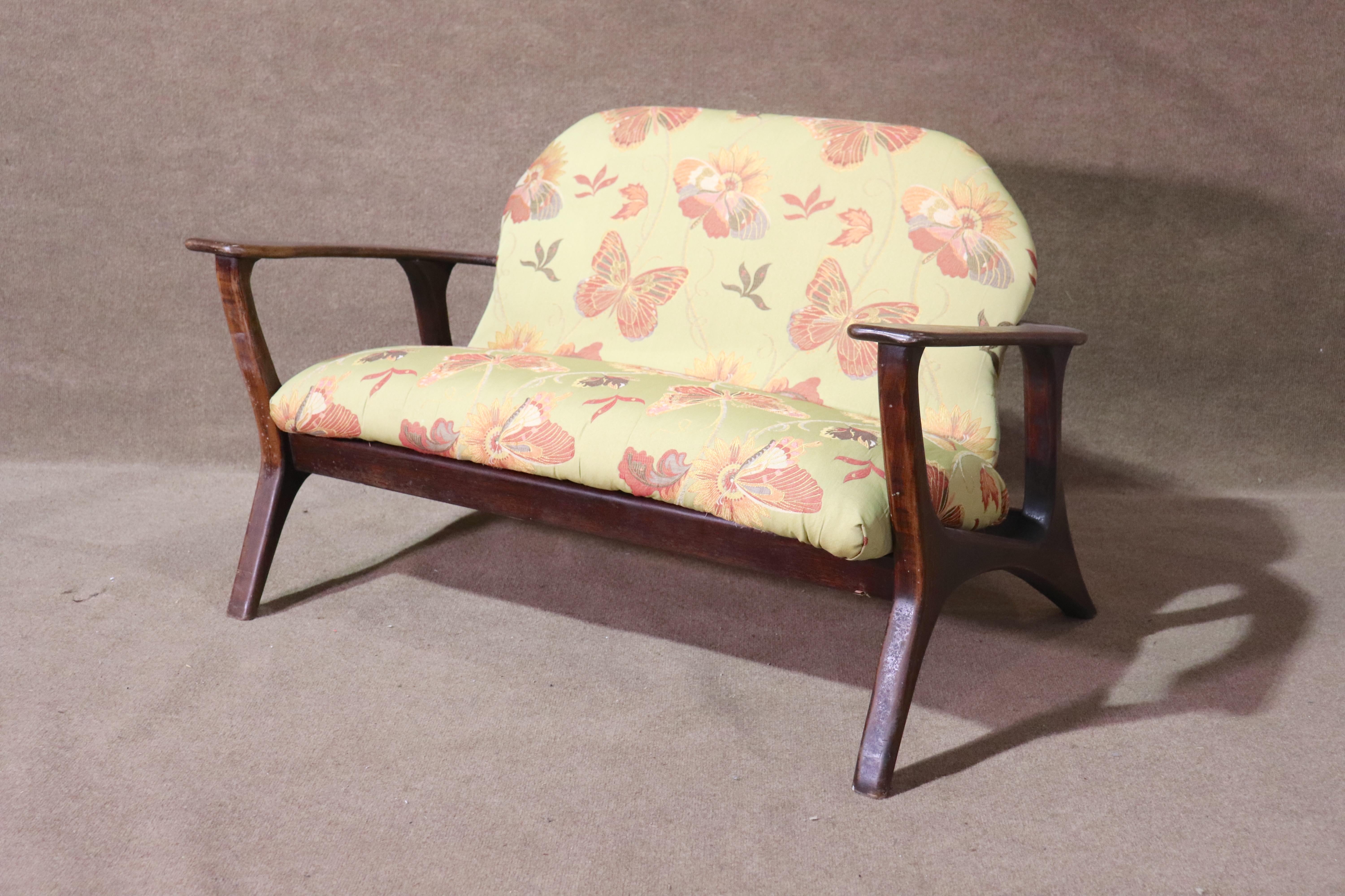 Mid-Century Modern Wrap Around Frame Loveseat For Sale
