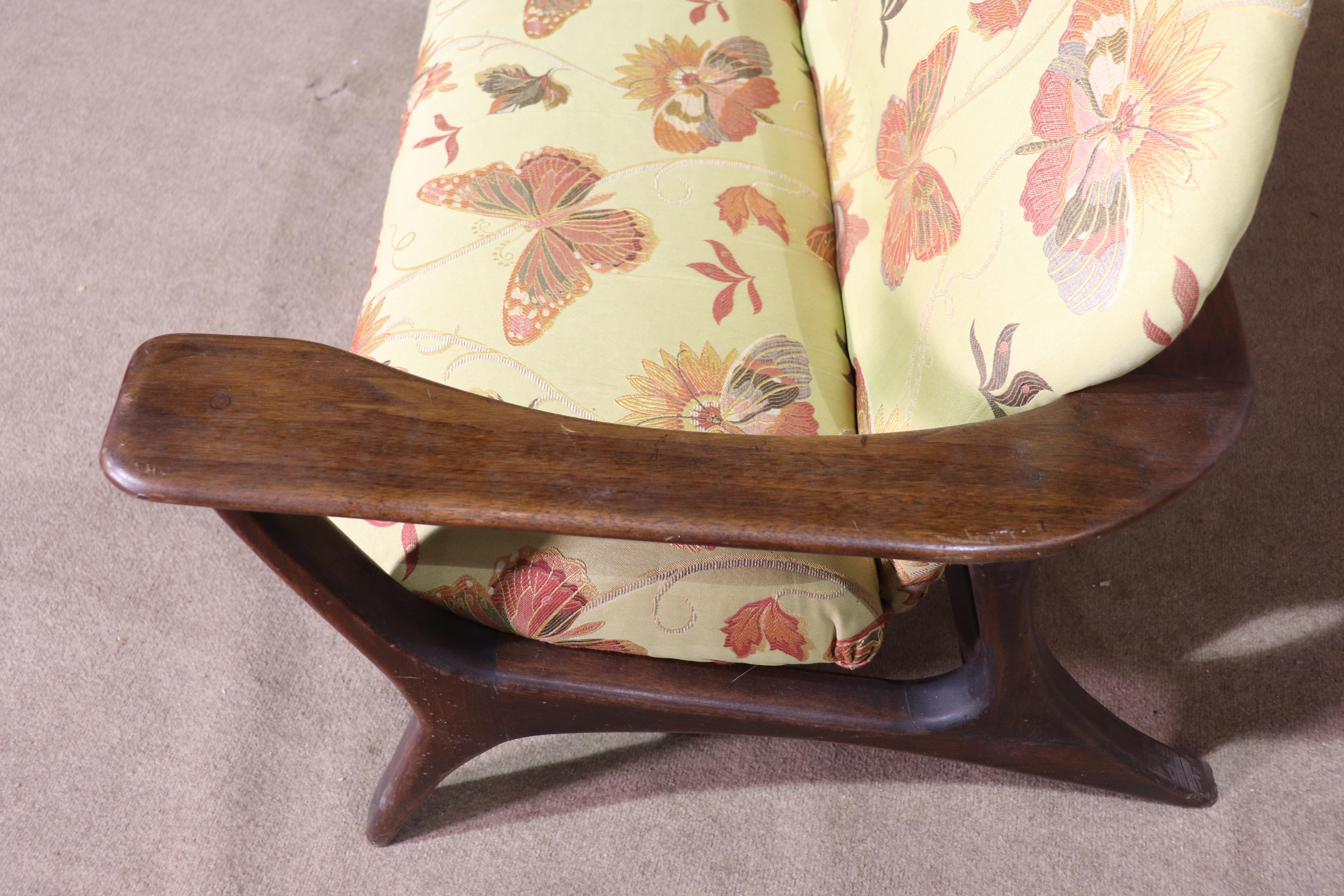 Walnut Wrap Around Frame Loveseat For Sale