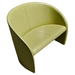 Loveseat "Intervista" by Poltrona Frau in Lime Green Leather, Italy 1989