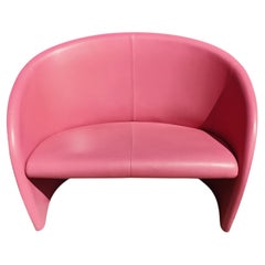 Loveseat "Intervista" by Poltrona Frau in Pink Leather, Italy 1989