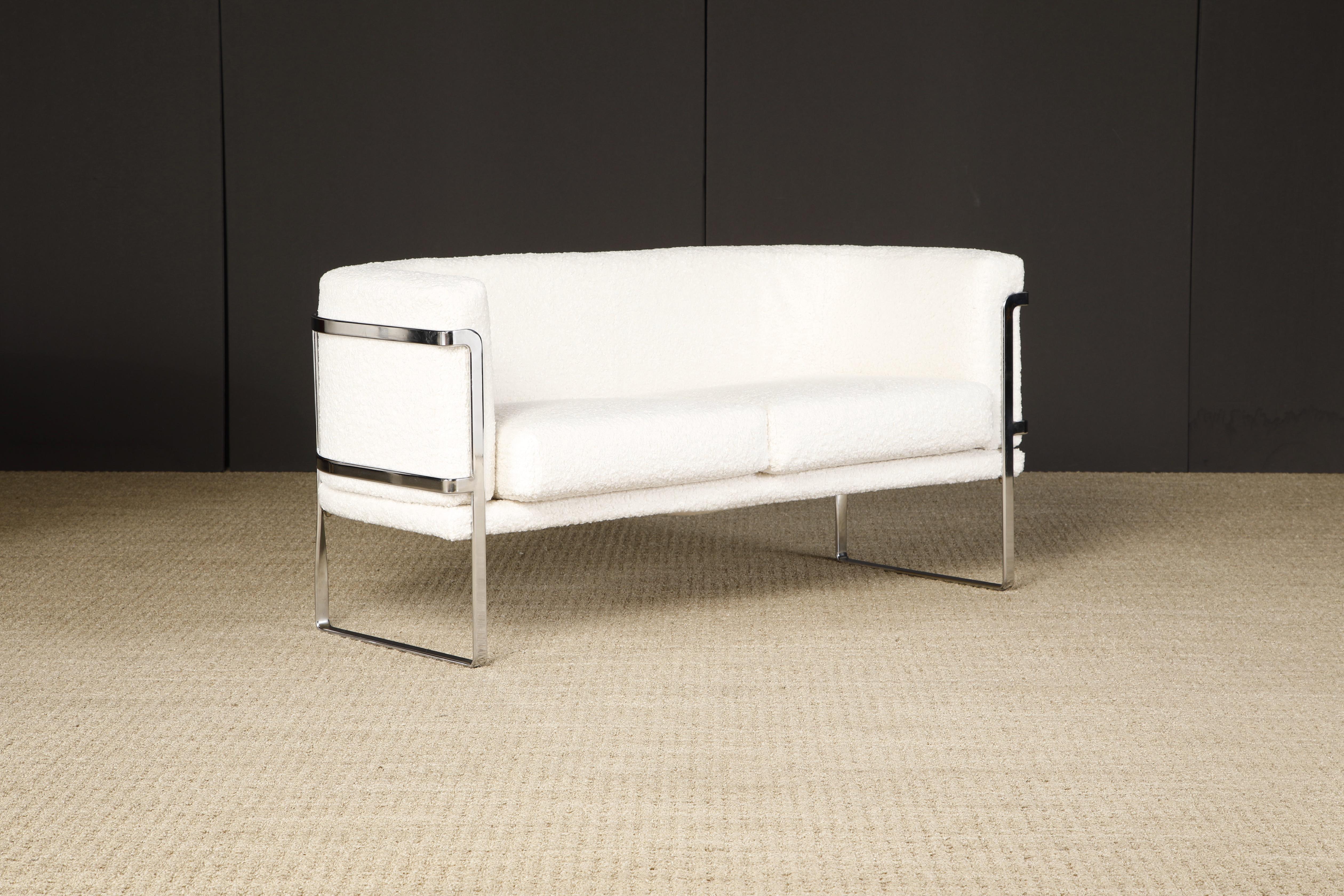 Modern Loveseat Sofa by Claudio Salocchi for Sormani Italy, c 1970, Signed For Sale