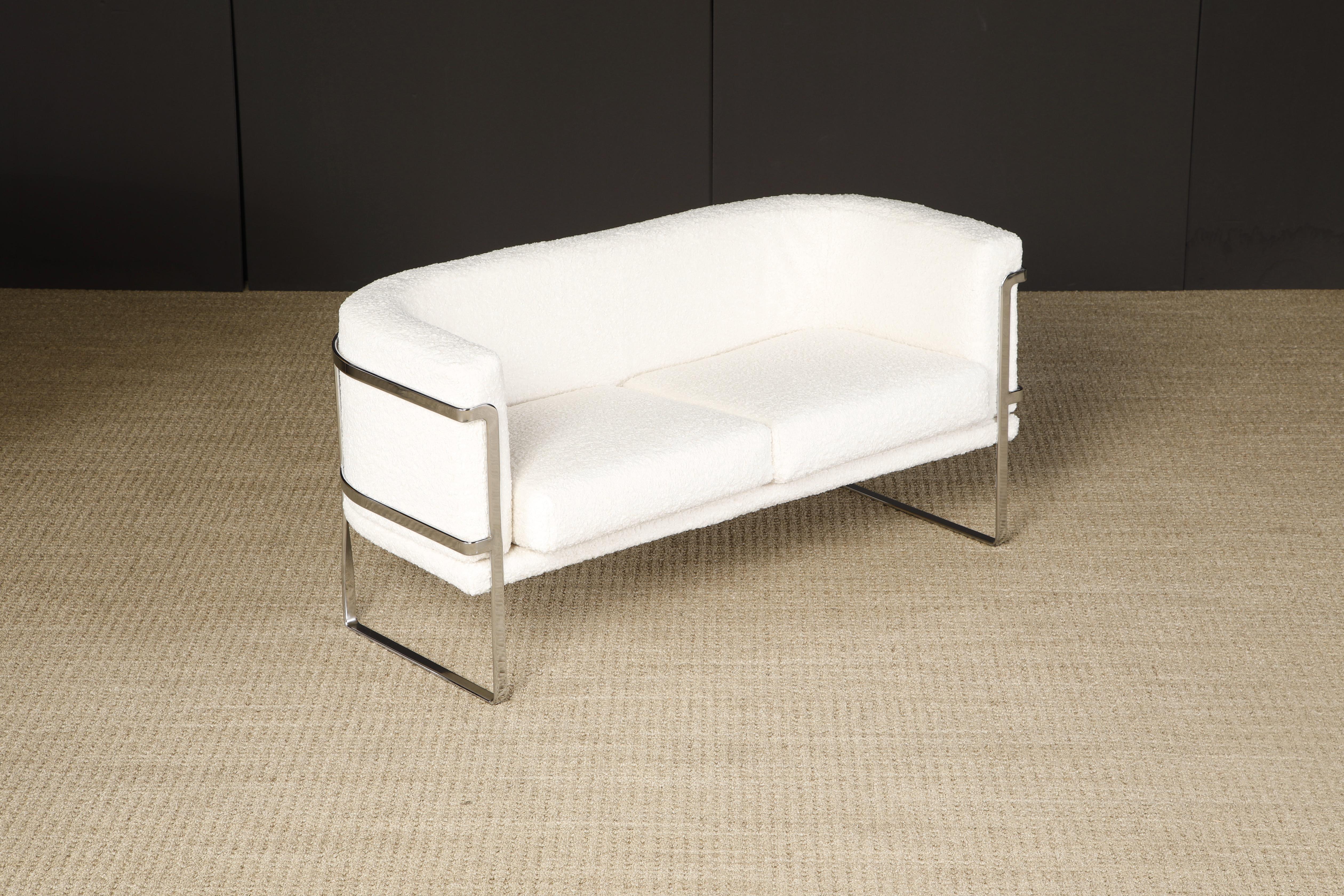 Italian Loveseat Sofa by Claudio Salocchi for Sormani Italy, c 1970, Signed For Sale