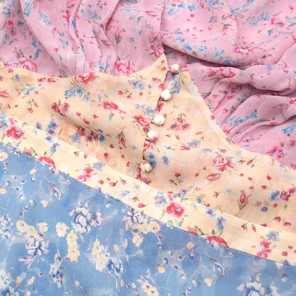 Gray LoveShackFancy Bea Patchwork floral mini Dress 10