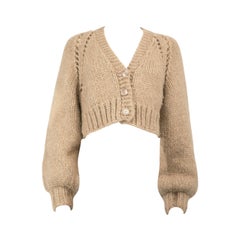 LoveShackFancy Beige Chunky Knit Cardigan Size XS