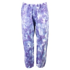 Loveshackfancy Blex Distressed Tie Dyed Cotton Track Pants Medium