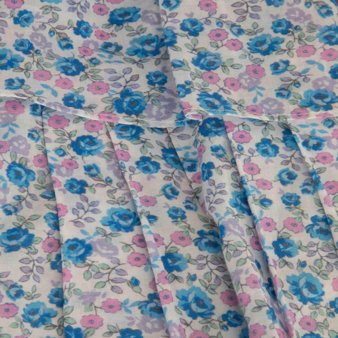 Gray LoveShackFancy Floral Pattern Tiered Mini Skirt Size M For Sale