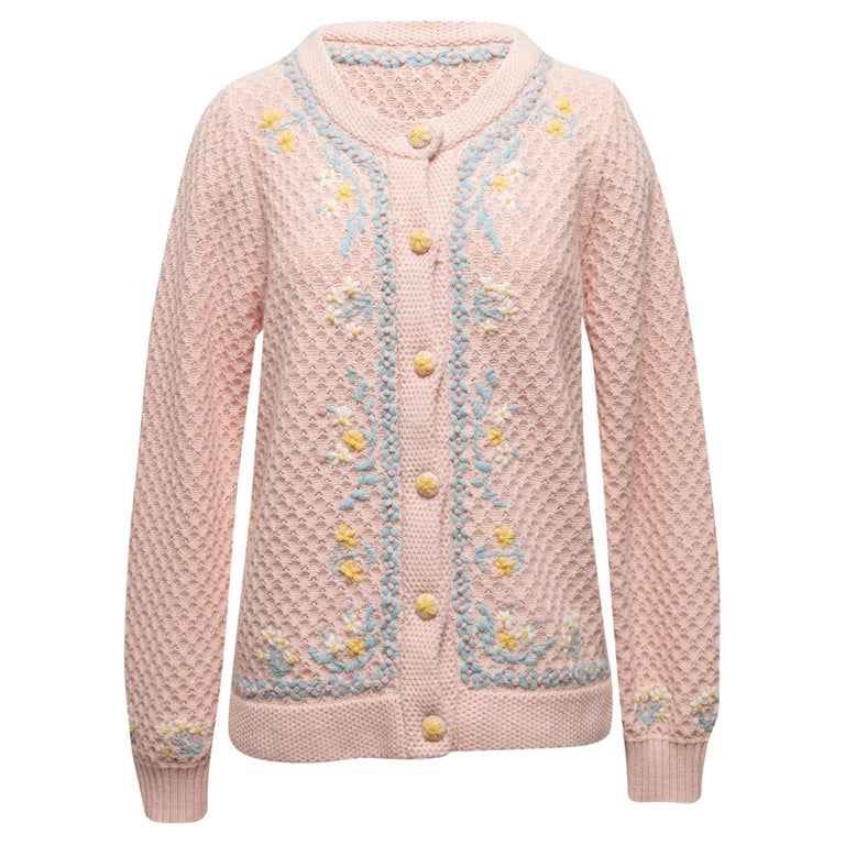 LoveShackFancy Light Pink and Multicolor Naj Embroidered Cardigan For ...