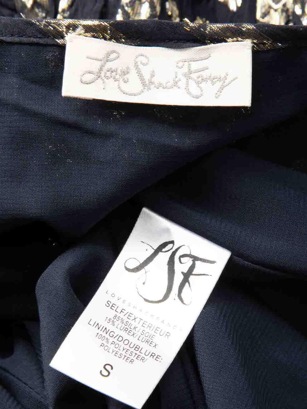 Women's LoveShackFancy Navy Metallic Jacquard Mini Dress Size S For Sale