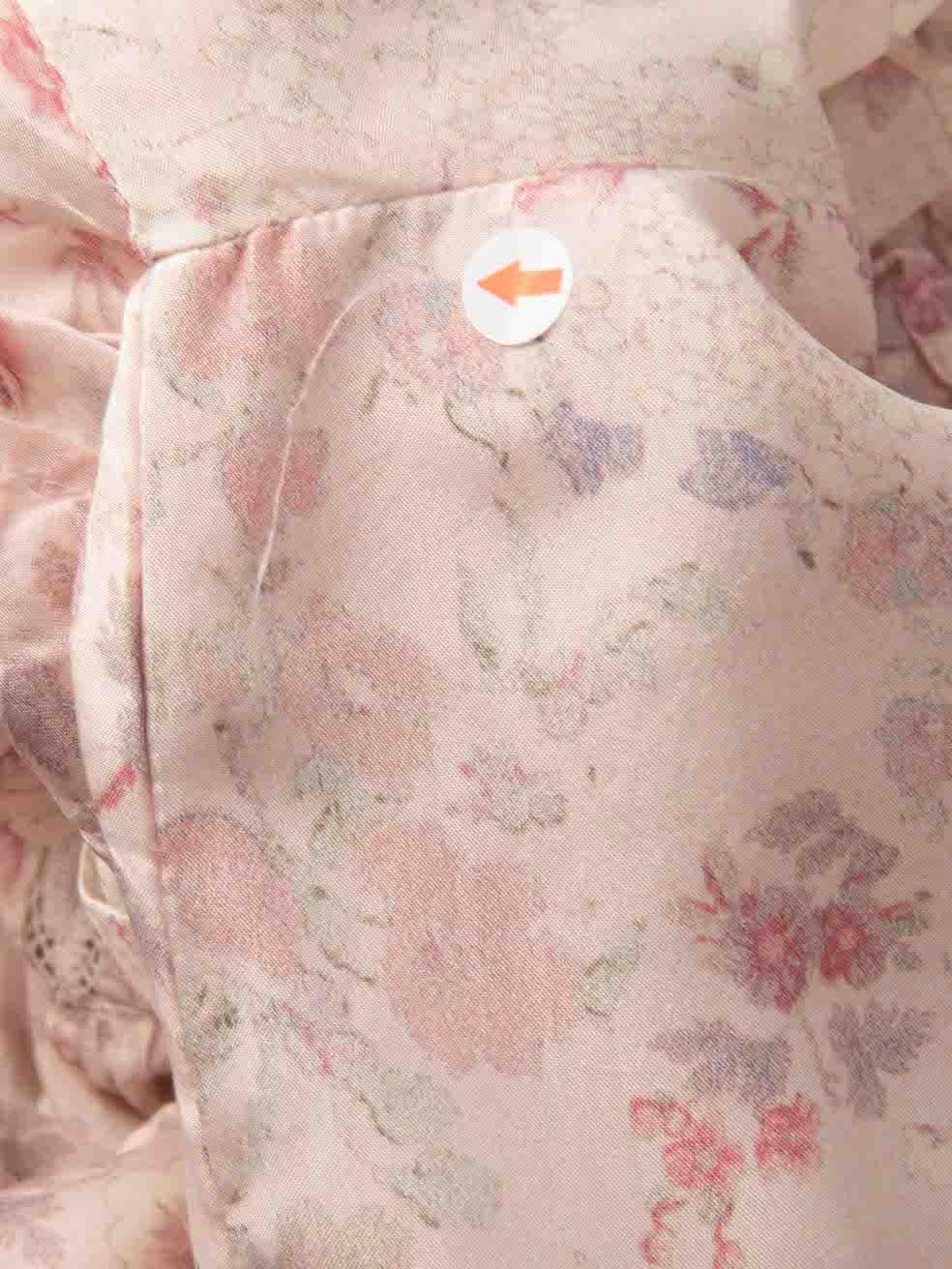 Women's LoveShackFancy Pink Floral Print Mini Dress Size S For Sale