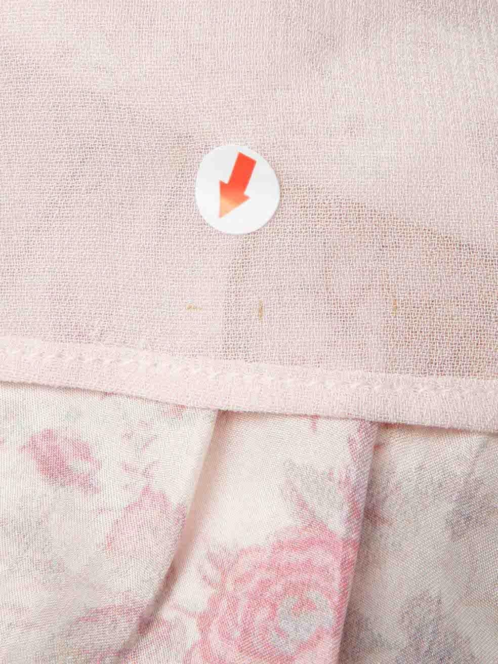 LoveShackFancy Pink Floral Print Mini Dress Size S For Sale 1