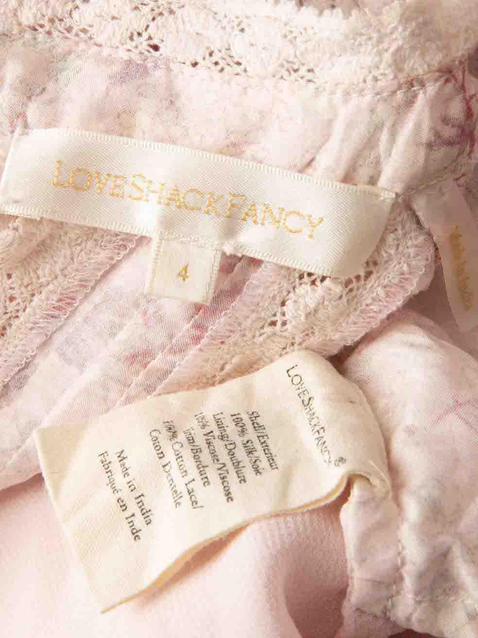 LoveShackFancy Pink Floral Print Mini Dress Size S For Sale 2