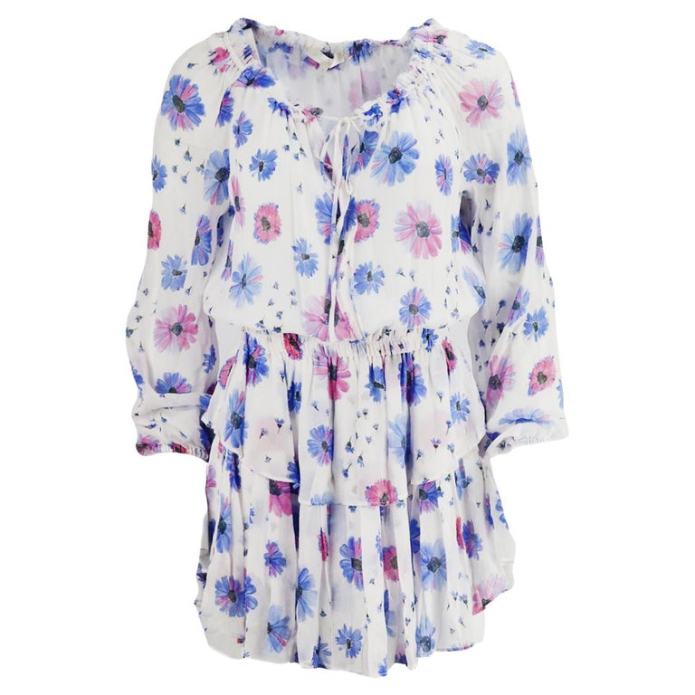 Romantic Floral Tiered Chiffon Mini Dress