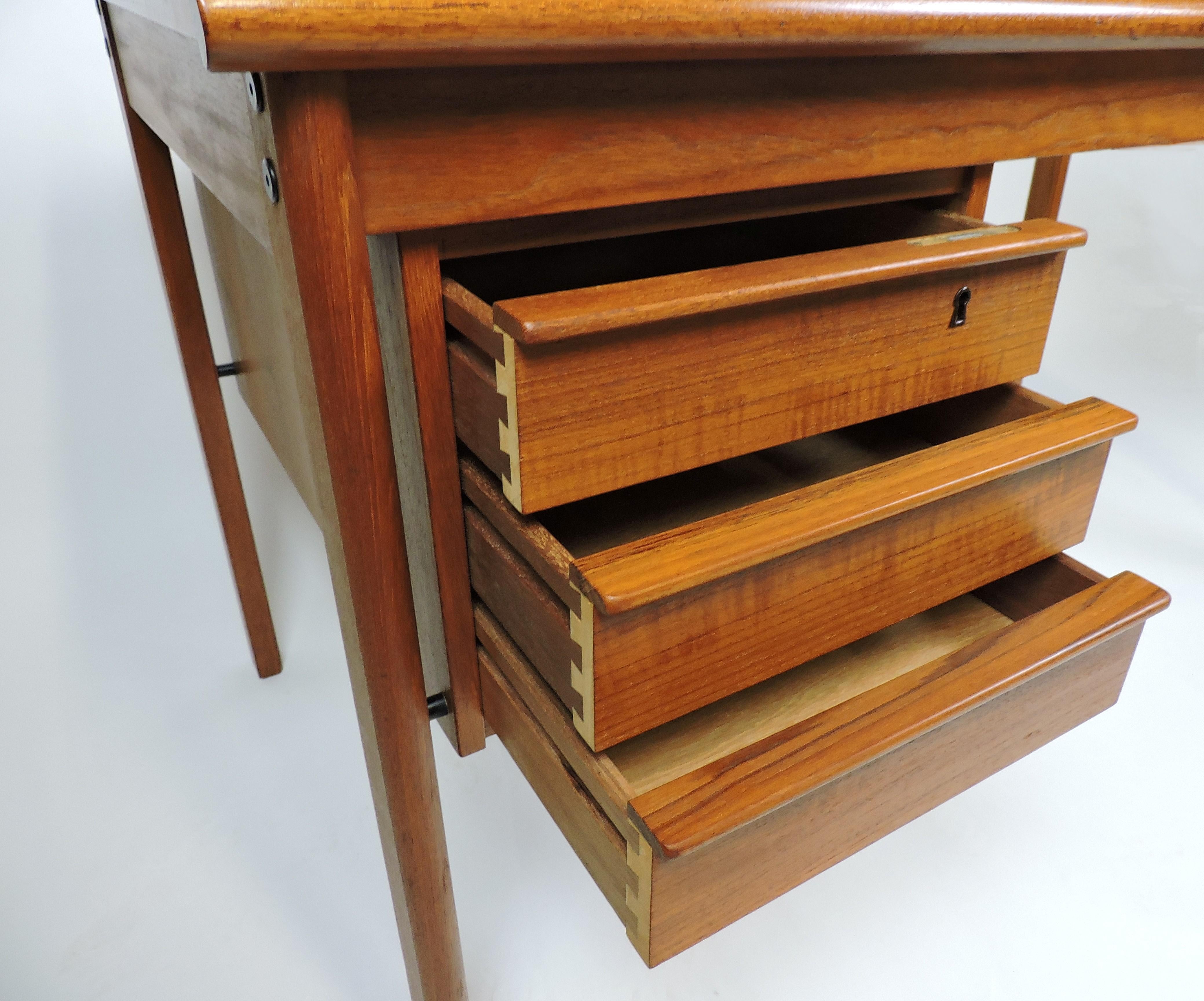 Lovig Danish Modern Teak Sliding Top Desk 1