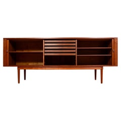 Lovig Danish Modern Teak Tambour Door Credenza Room-Divider