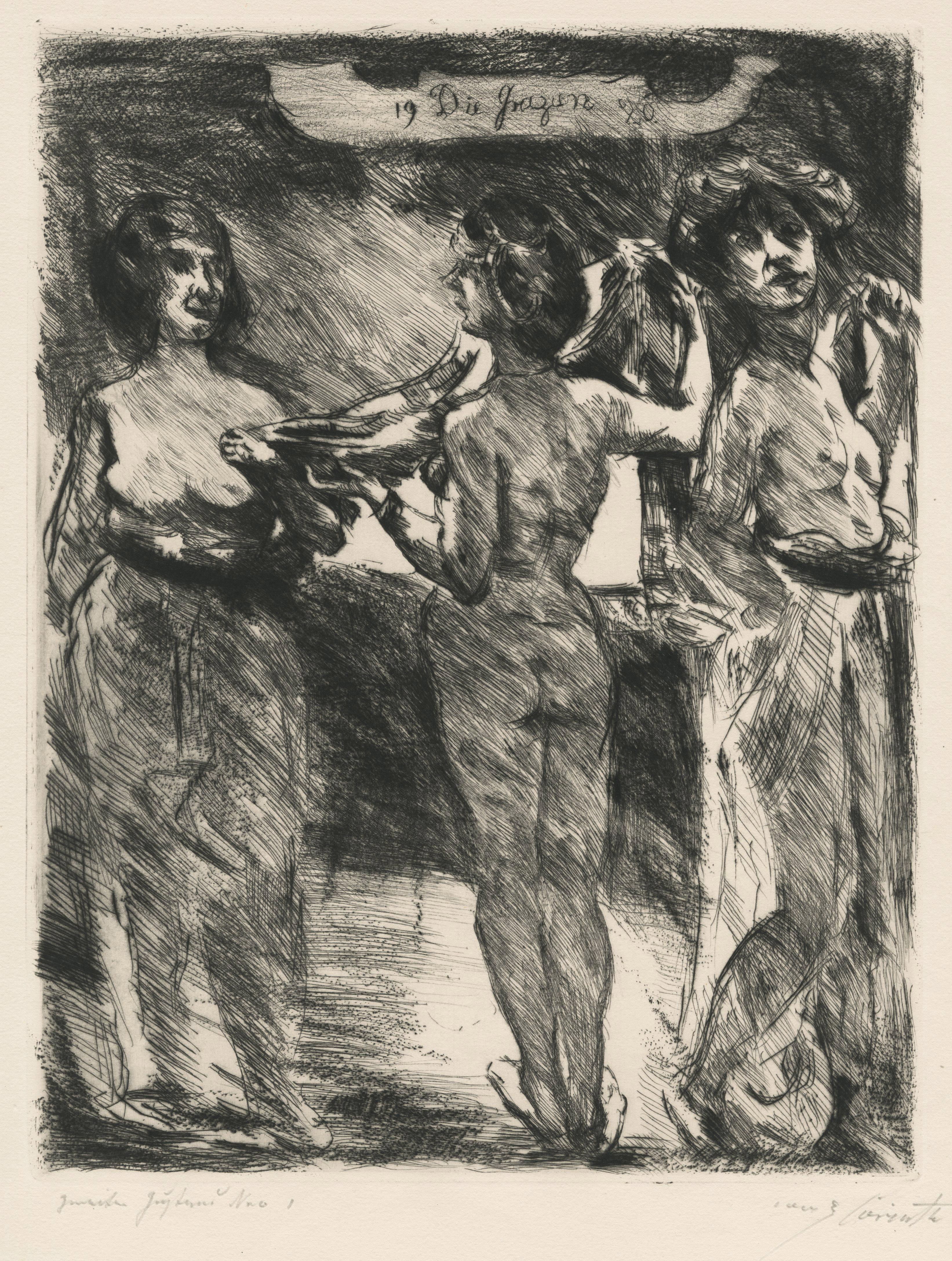 Lovis Corinth Nude Print - Drei Grazien (Three Graces)