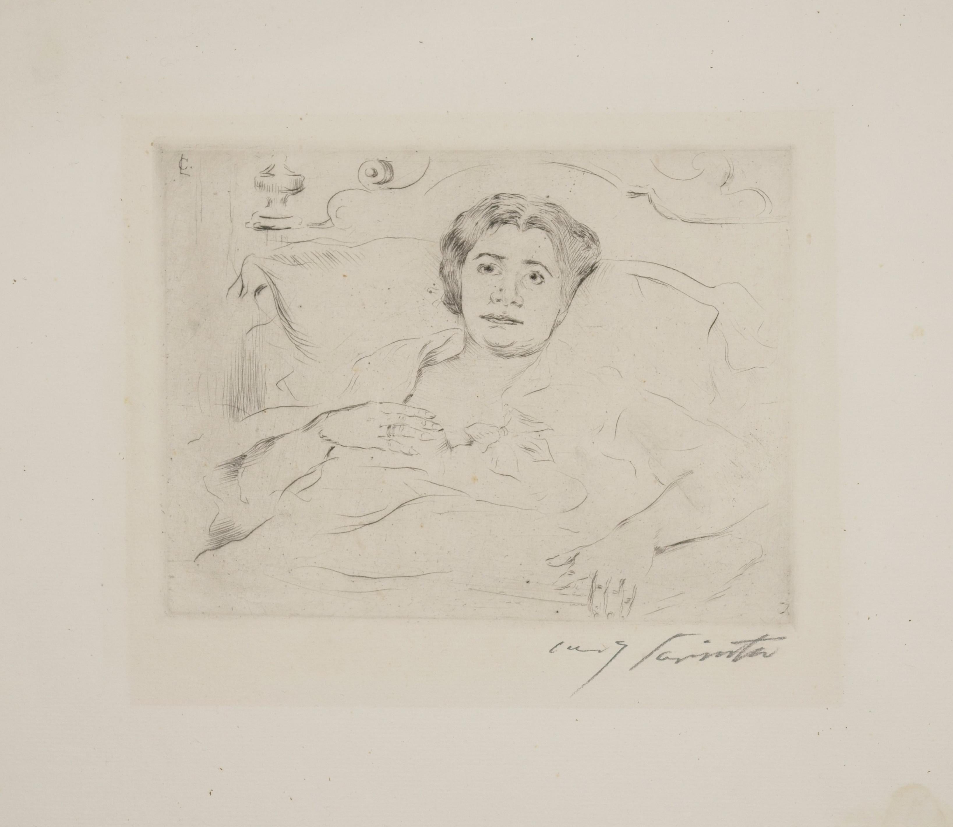 In bed / - Reverie - - Print by Lovis Corinth
